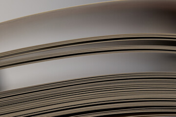 Macro View of Curved Book Pages and Paper Texture