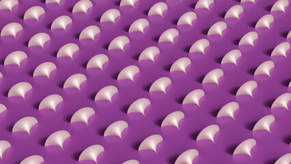 3D illustration of light pink cones casting shadows in structured layout
