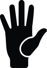 Obraz premium Black silhouette of a hand with thumb up gesture.