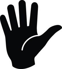 Obraz premium Black silhouette of a hand with thumb and fingers extended in a gesture.
