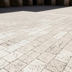 Fototapeta premium Elegant Paved Ground Texture with Stark Shadows and Architectural Background