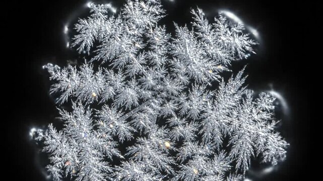 Microscopic Ice Crystal Formations: A Mesmerizing Dance of Winter's Artistry Captured in Stunning