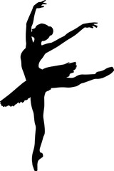 Ballerina Silhouette Dancing on One Leg. © MD riazul