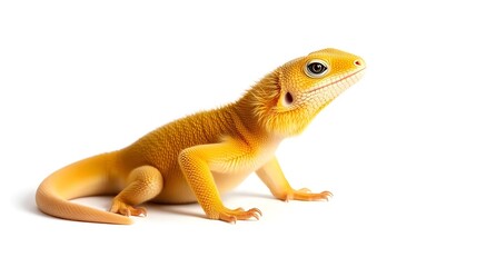 Fototapeta premium golden yellow bearded dragon isolated on white bcakground