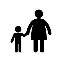 mother and child flat icon vector