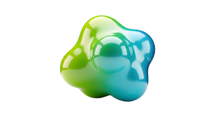 Abstract iridescent blob with smooth surface and gradient colors