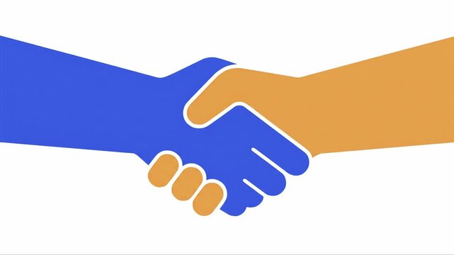 Handshake Symbol for Corporate Deal and Cooperation, teamwork handshake Flat Design 