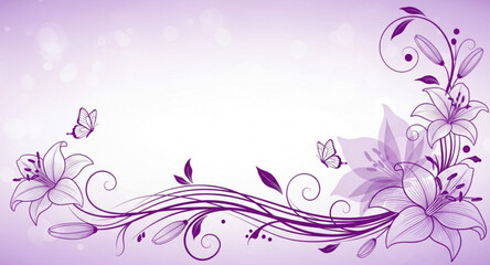 abstract floral background with butterflies