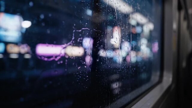 Rainy night train journey urban cityscape ai generated views generative ai imagery captivating atmosphere