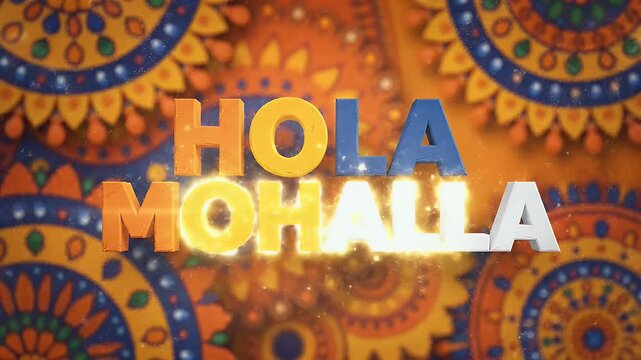 Hola Mohalla Cultural Festive Typography Bold Sans Serif Stagger Entrance