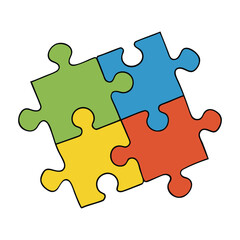 A colorful jigsaw seamless pattern with interlocking puzzle pieces, creating a playful, continuous design perfect for backgrounds, wrapping, or creative projects.
