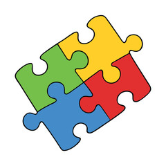 Obraz premium A colorful jigsaw seamless pattern with interlocking puzzle pieces, creating a playful, continuous design perfect for backgrounds, wrapping, or creative projects. 