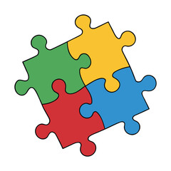 A colorful jigsaw seamless pattern with interlocking puzzle pieces, creating a playful, continuous design perfect for backgrounds, wrapping, or creative projects.
