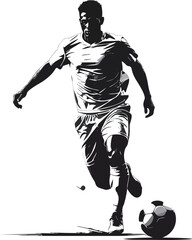 Naklejka premium Black and White Soccer Player Silhouette