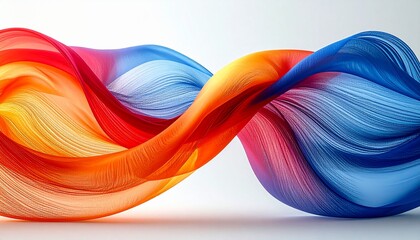 Abstract ribbon wave forming national identity colors, smooth curves, clean stock composition, no people, no text