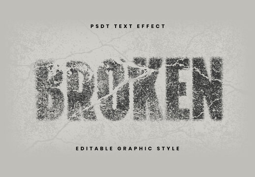 Cracked Distressed Worn Text Effect