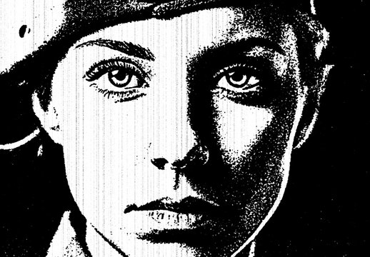 Black And White Retro Bad Print Photo Effect