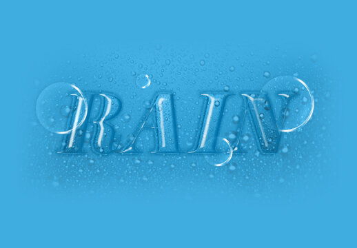Blue Elegant Glossy Water Drops Text Effect Liquid Realistic Beveled Font