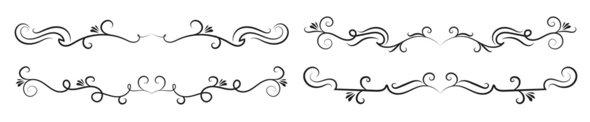  calligraphy filigree lines text dividers vintage flourishes