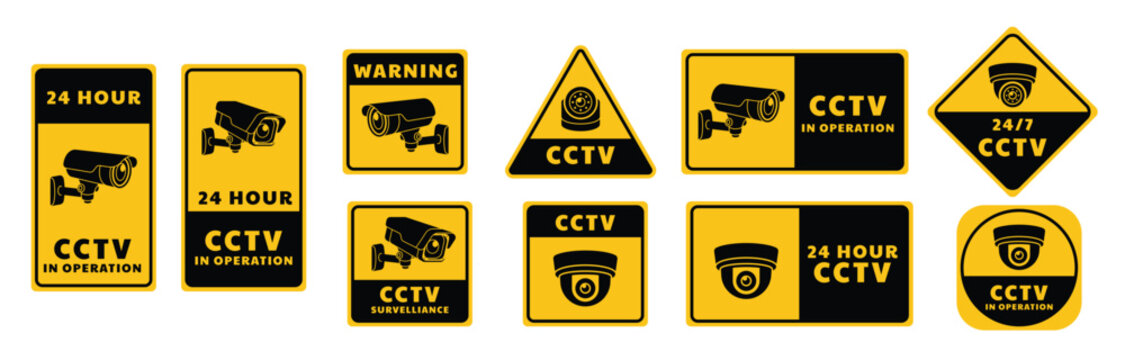  cctv security camera sticker vector image 