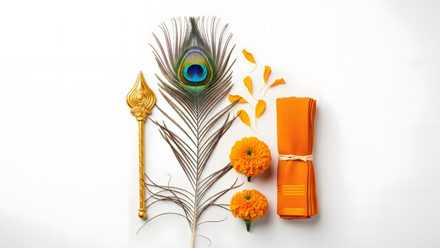 Lord Murugan's Peacock Feather and Vel Symbolizing Thaipusam, a Hindu Festival of Faith and Devotion