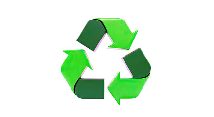 Obraz premium 3D Green Recycling Symbol