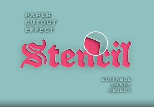 Pink Gothic Craft Paper Cutout Text Effect