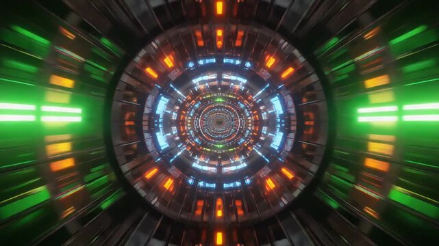 近未来的なエネルギーコアが回転するSF動画