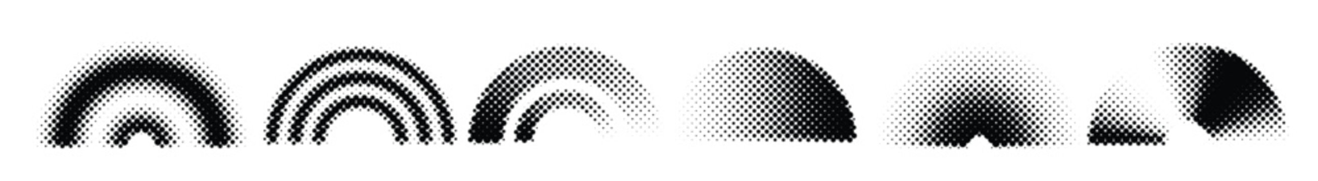 black halftone arch collection pixelated bit gradient arc 