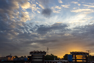 Cloudscape, Colored Clouds at Sunset 