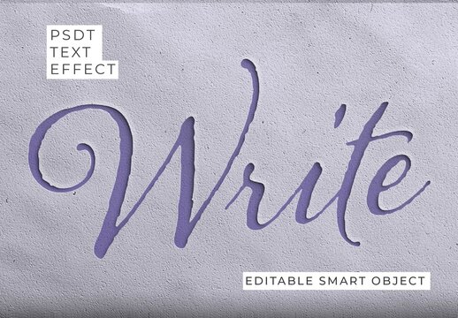 Debossed Paper Craft Cut Out Text Effect