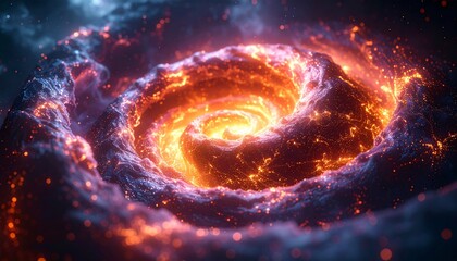 Vibrant Spiral Galaxy with Swirling Cosmic Gas and Stars.