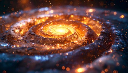 Vibrant Spiral Galaxy with Bright Central Core and Shining Stars.