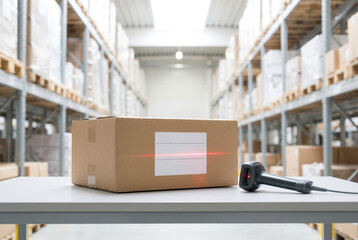 Scanning box in logistics warehouse