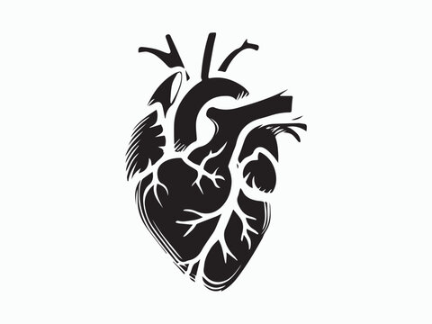 single lung vector with black and white icon colors on a white background, square canvas shape