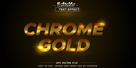 Editable text effect on chrome gold text.