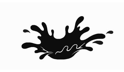 Obraz premium Abstract Fluid Splash Silhouette Vector Illustration in Black on White Background