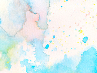 水彩テクスチャ 水色 ピンク 背景素材 パステルカラーしぶき 模様 春	
