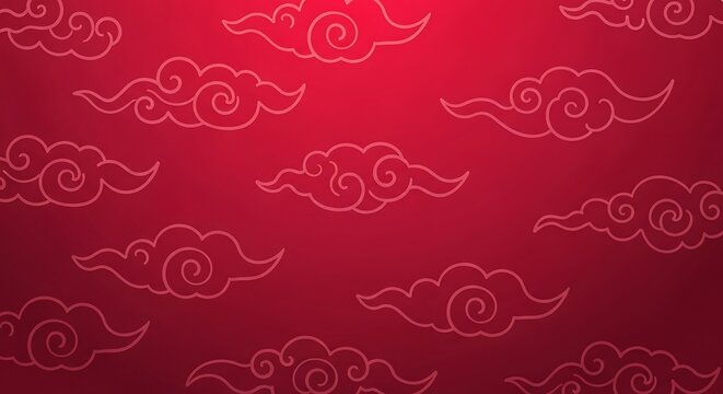 Abstract clouds pattern on red background