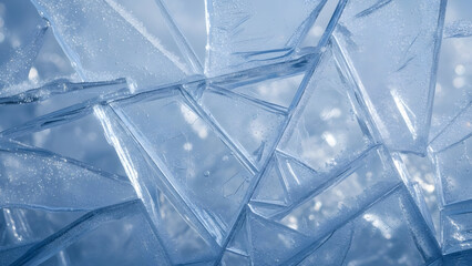 Obraz premium Broken glass with sharp edges and frosty texture