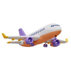 Obraz premium 3d rendered colorful airplane in flight