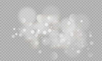 Golden dust light png.glowing bokeh confetti and sparkle overlay texture for your design. Stock royalty free vector illustration. PNG © pixel pro