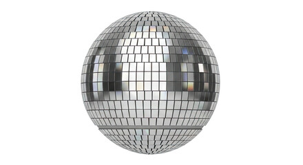 Silver Disco Ball with Square Mirror Tiles