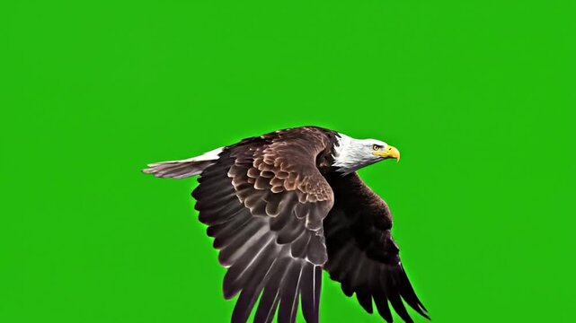 Soaring eagle against green backdrop freedom and wildlife concept