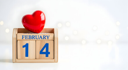 Valentine's day calendar with heart