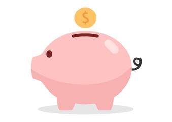 Obraz premium Save Morning: Cute Pink Piggy Bank with Coin Slot for Personal Finance