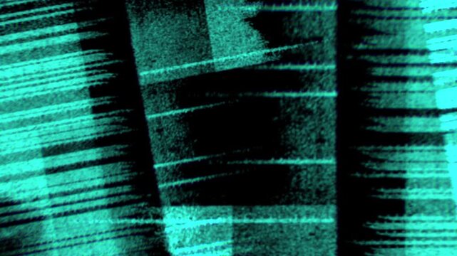 Grunge Noise Texture Overlay, Abstract teal streaks and reflections in motion video