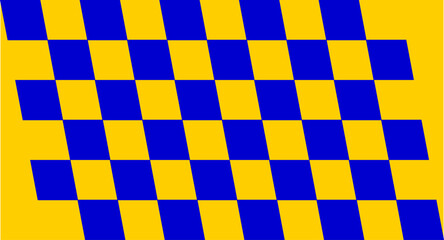 Blue and Yellow Checkered Abstract Pattern.