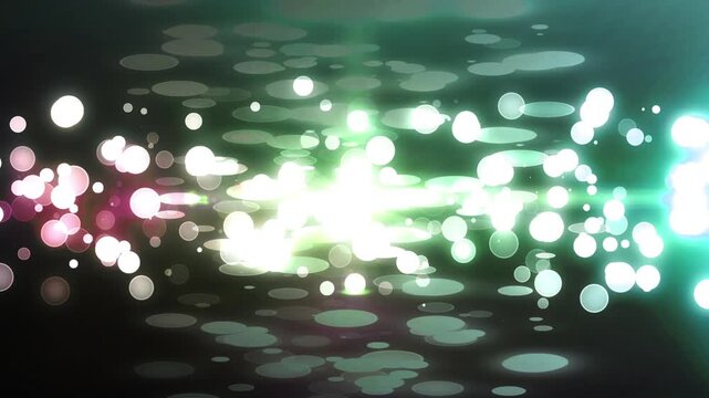 Light Particle Overlay, Abstract Light Bokeh Sparkles Over Dark Background