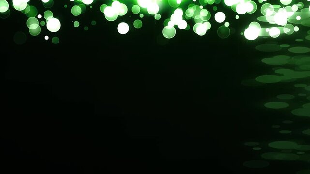 Light Particle Overlay, Abstract Bokeh Lights Over Dark Background With Green Hue